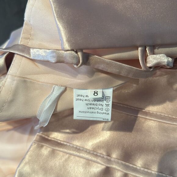 Women Full Length Prom Party Dress CrissCross Straps Leg Slit Size 8 *READ FLAWS - Picture 11 of 16